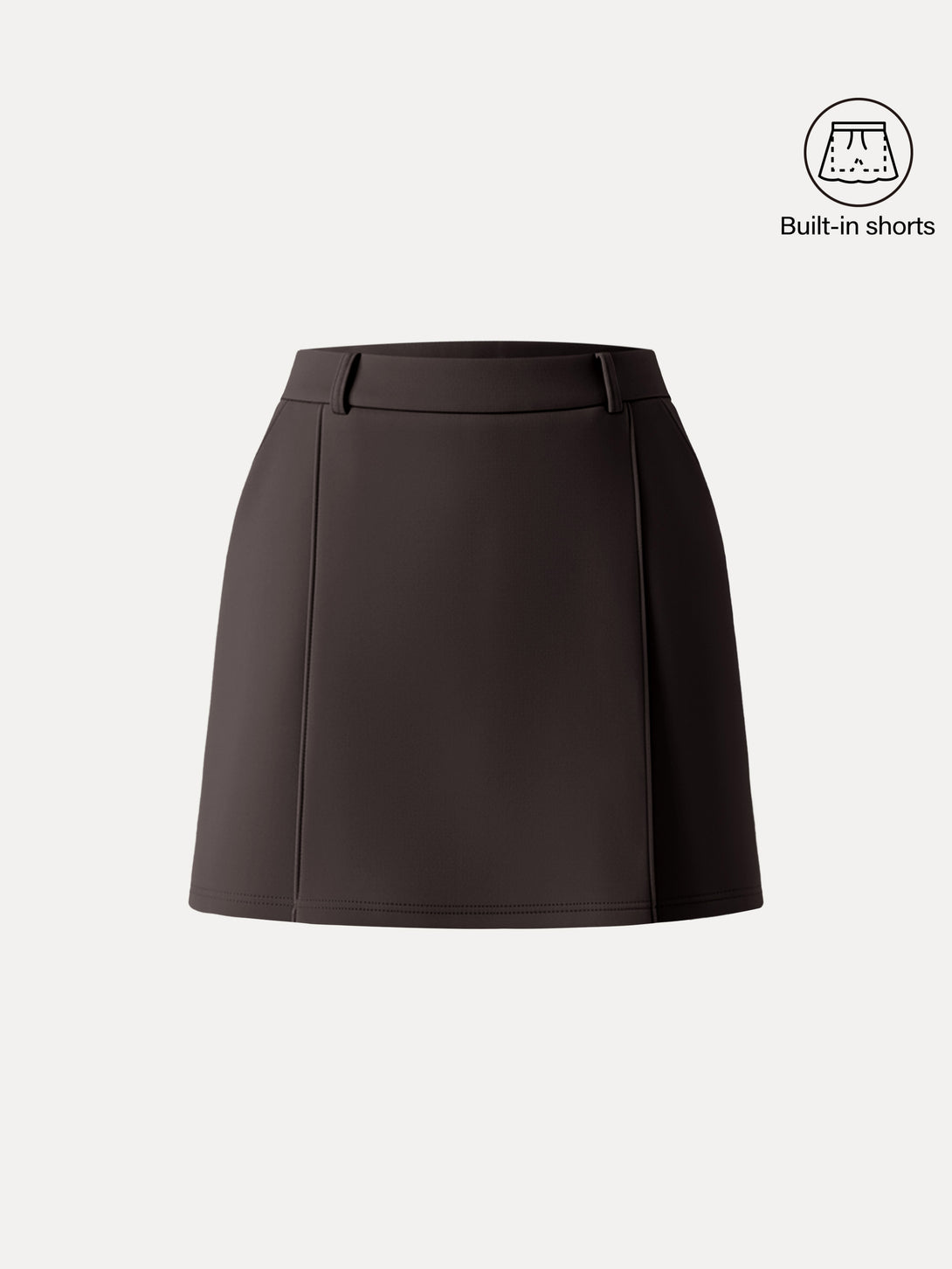 Pleated High Rise A-Line Pull on Skorts with Pockets