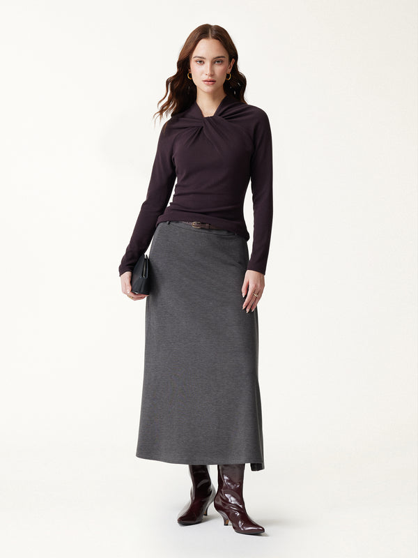 OGLmove LiteWarm Twisted V-Neck Long Sleeve Top