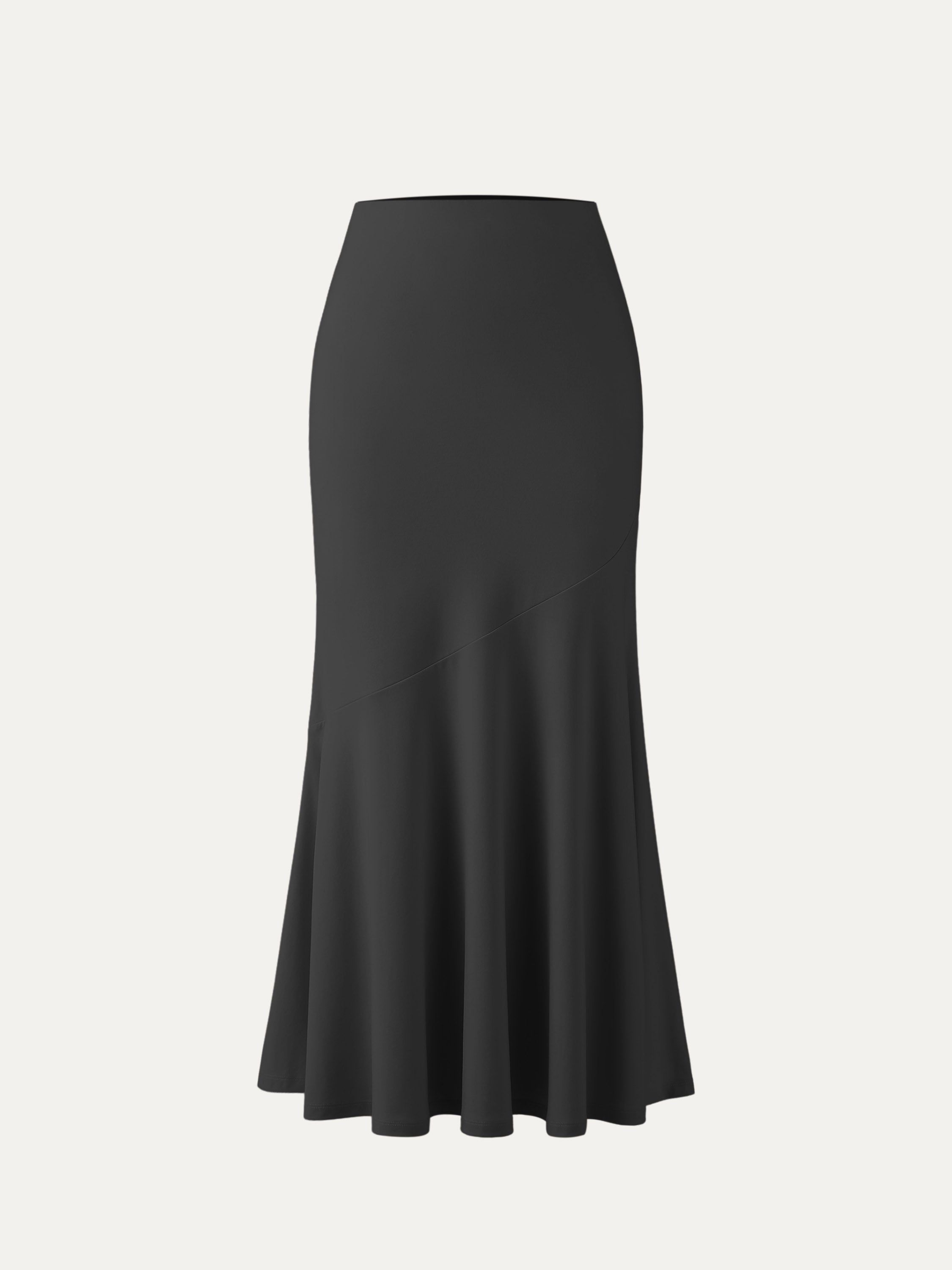 Asymmetrical Flare Maxi Skirt - Charcoal