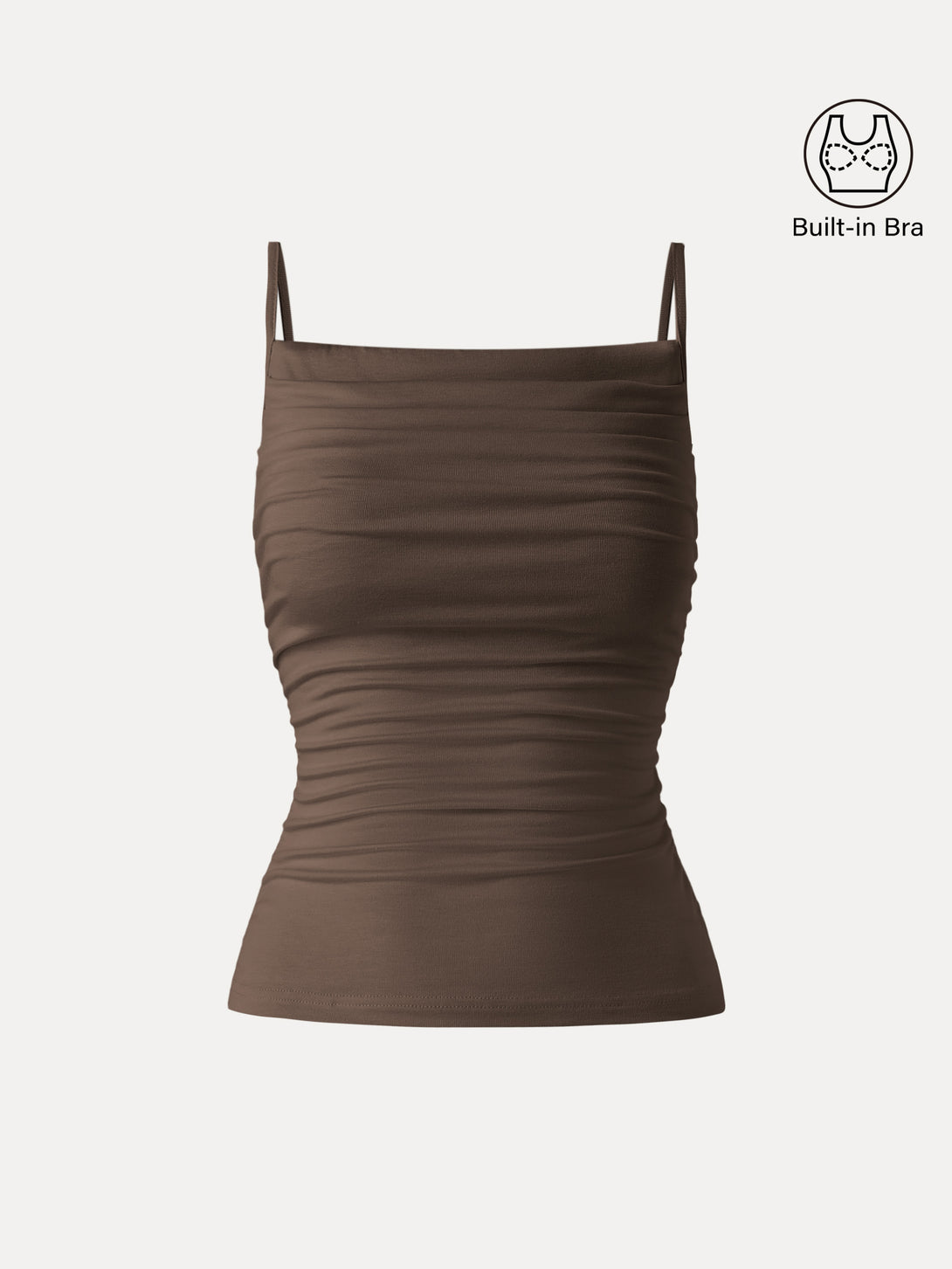 Adjustable Spaghetti Straps Side Ruched New Airy Brami Cocoa XS