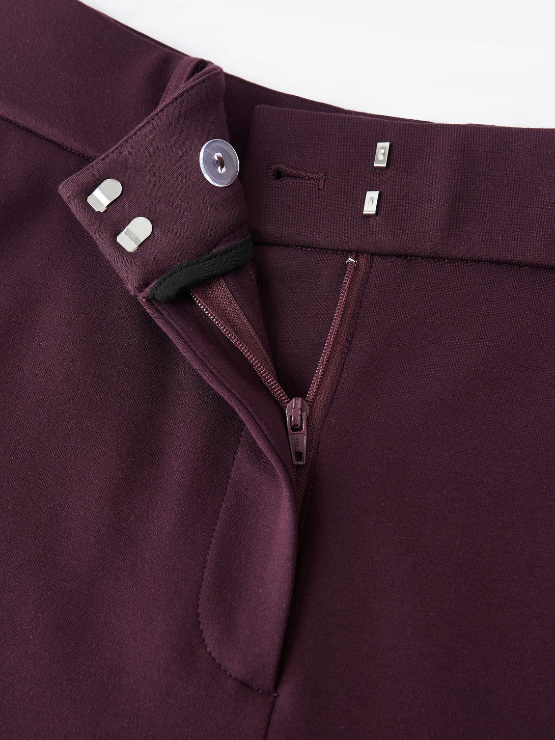 Stretch Ponte High Rise Straight Leg Pintuck Trousers