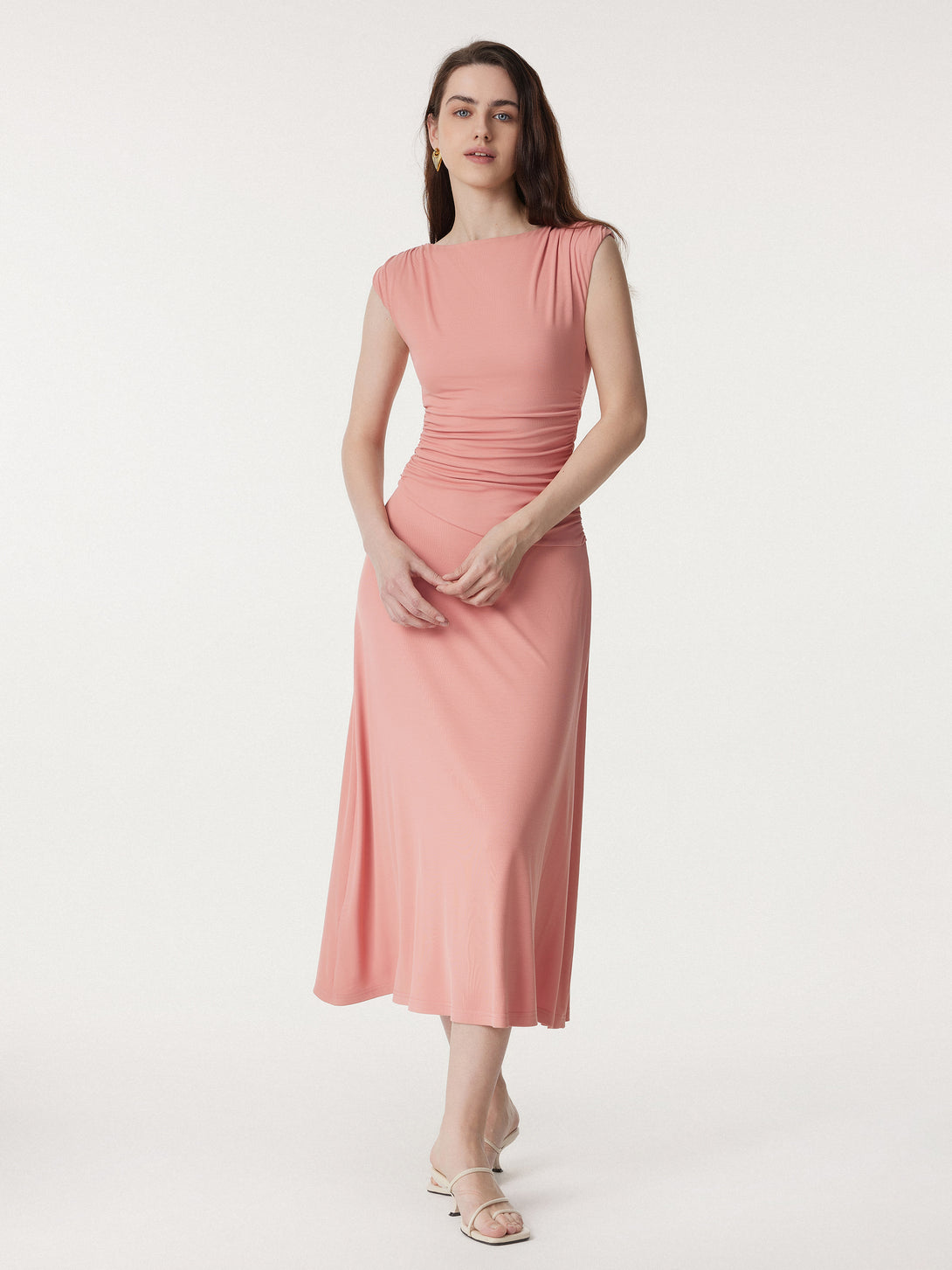 Breezy Cooling Side Ruched Maxi Dress