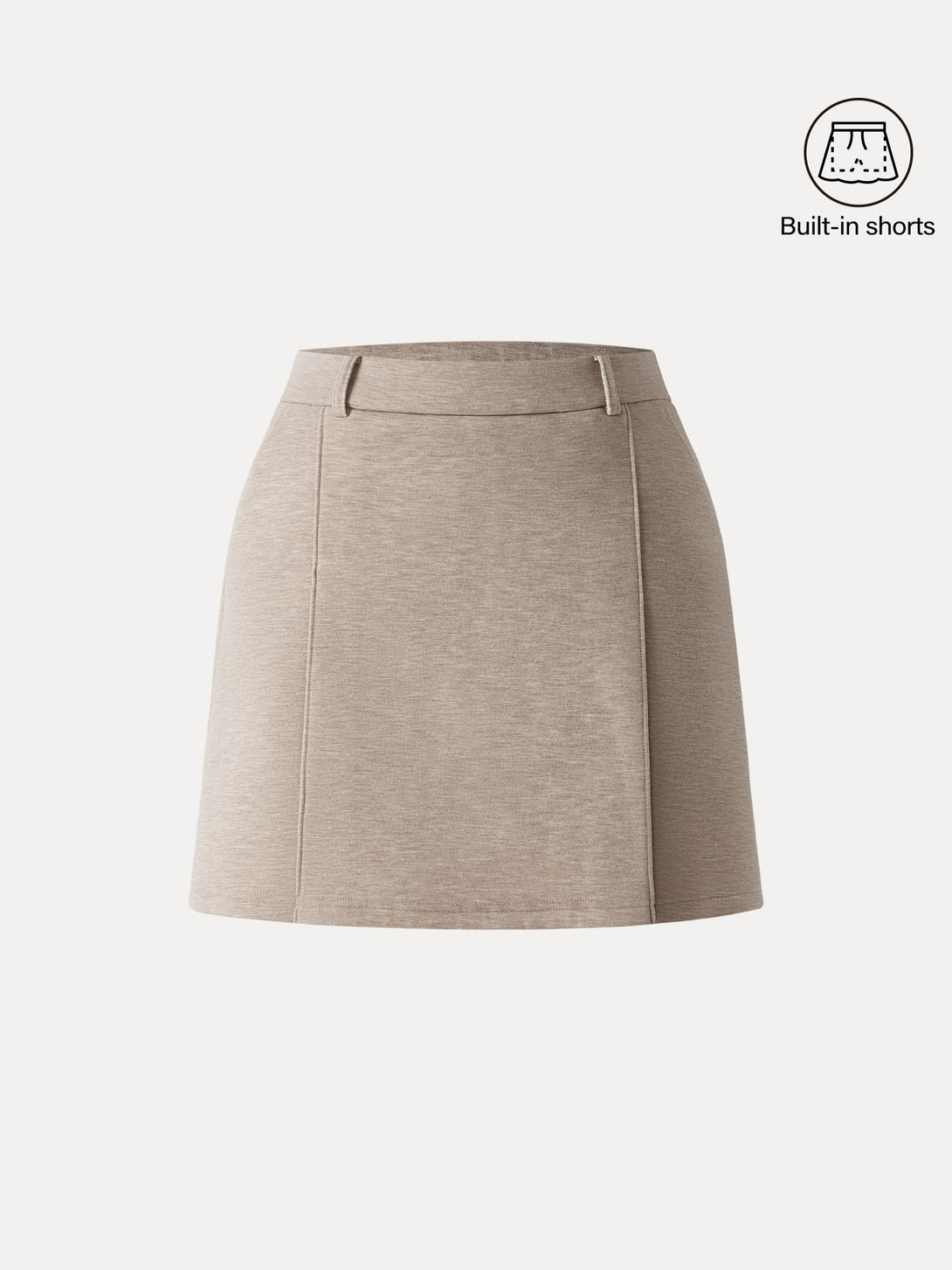 Pleated High Rise A-Line Pull on Skorts with Pockets