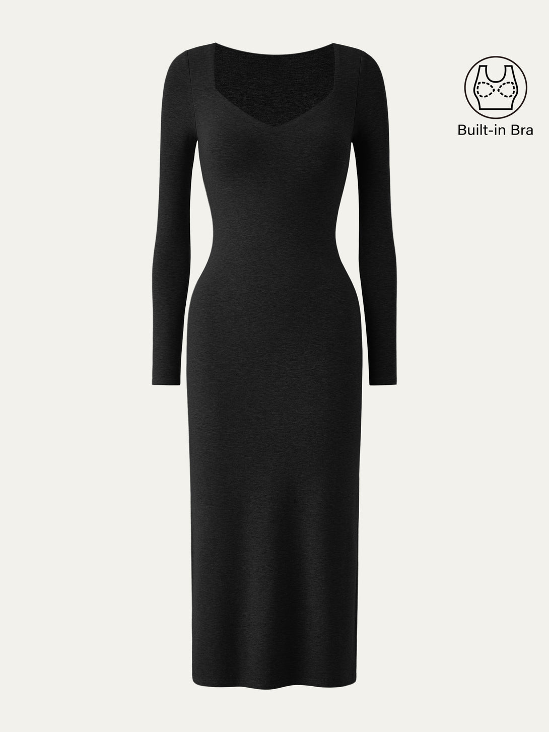 Sweetheart Neckline Midi Brami Dress Black XS