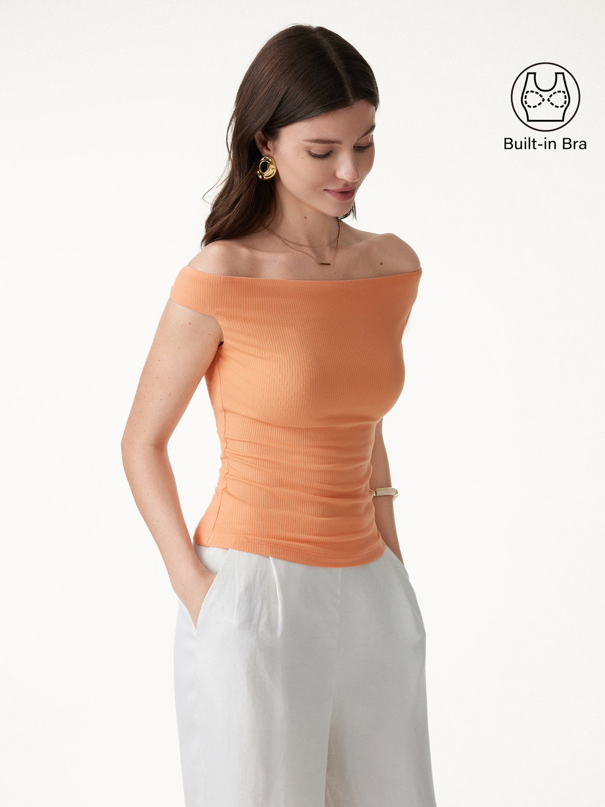 CoolTouch Off Shoulder Contour Bra Top