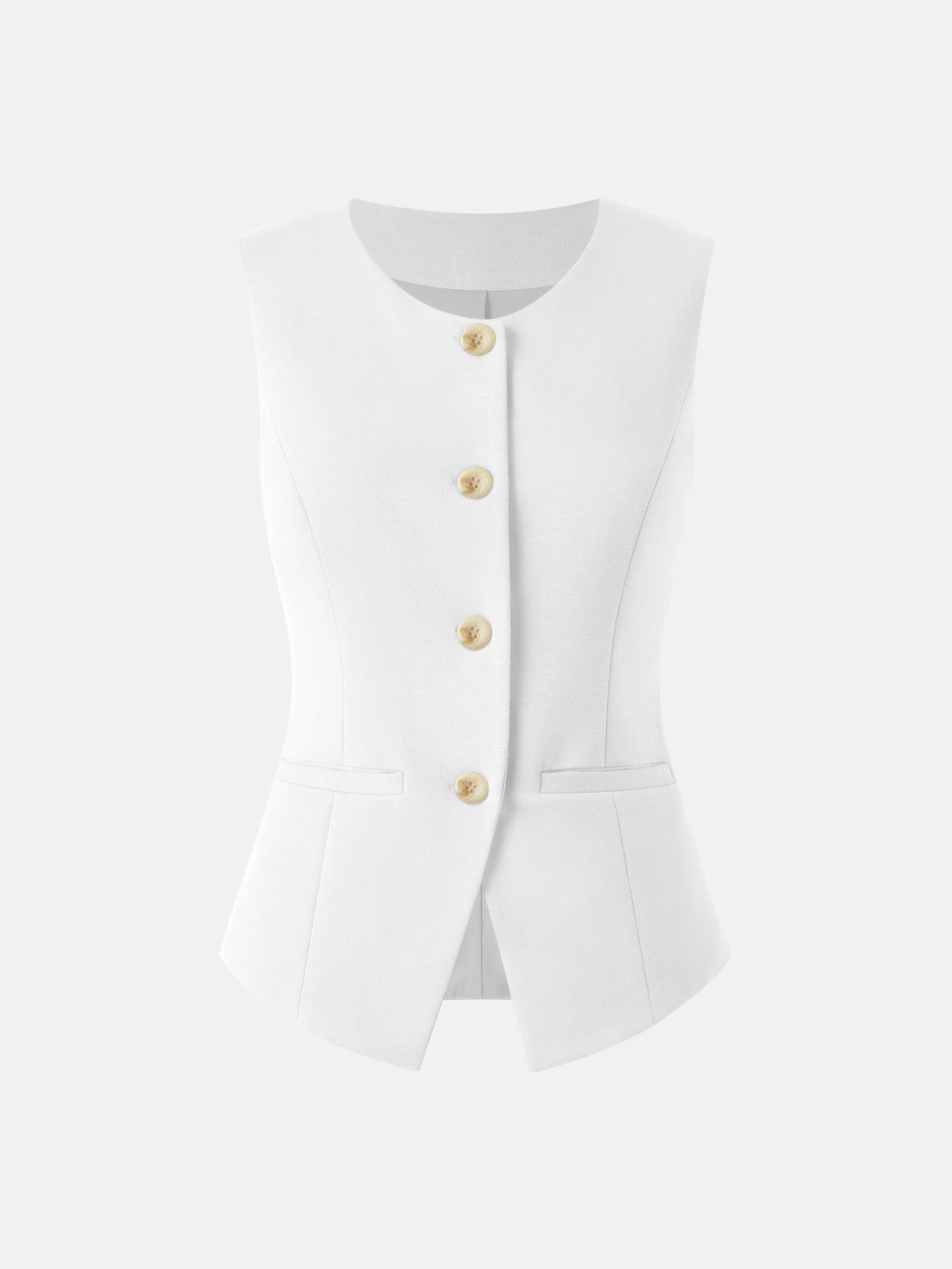 OGLmove Office Staple Waistcoat with Pockets White XS