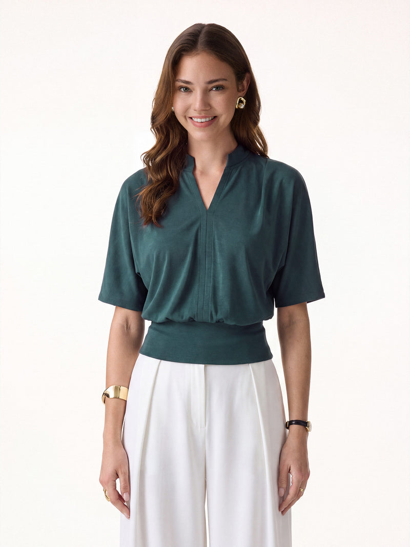 OGLmove V-Neck Short Sleeve Top Deep Water XS