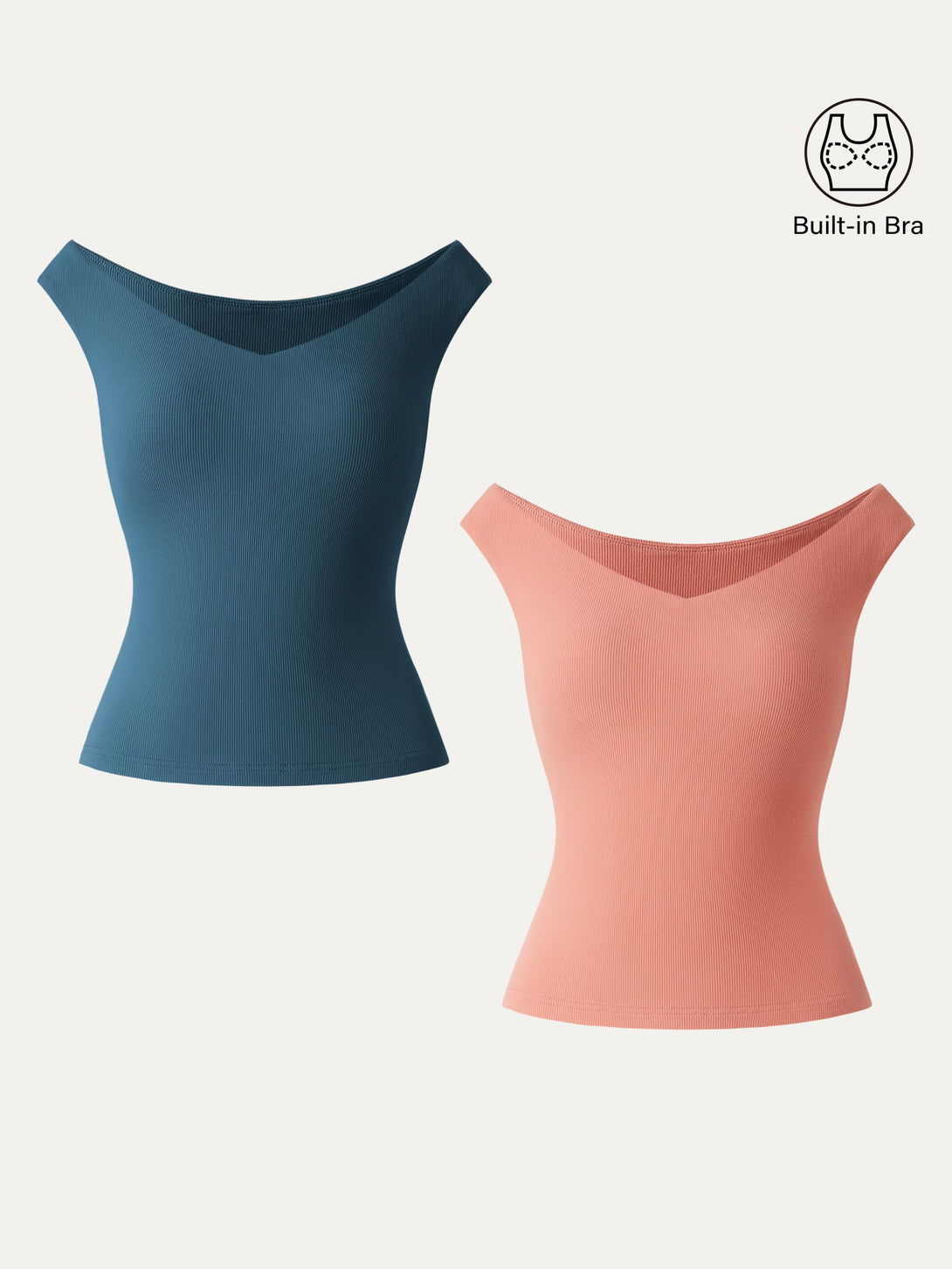 Essential V-neck New Airy Brami Peachy/Park Blue XS