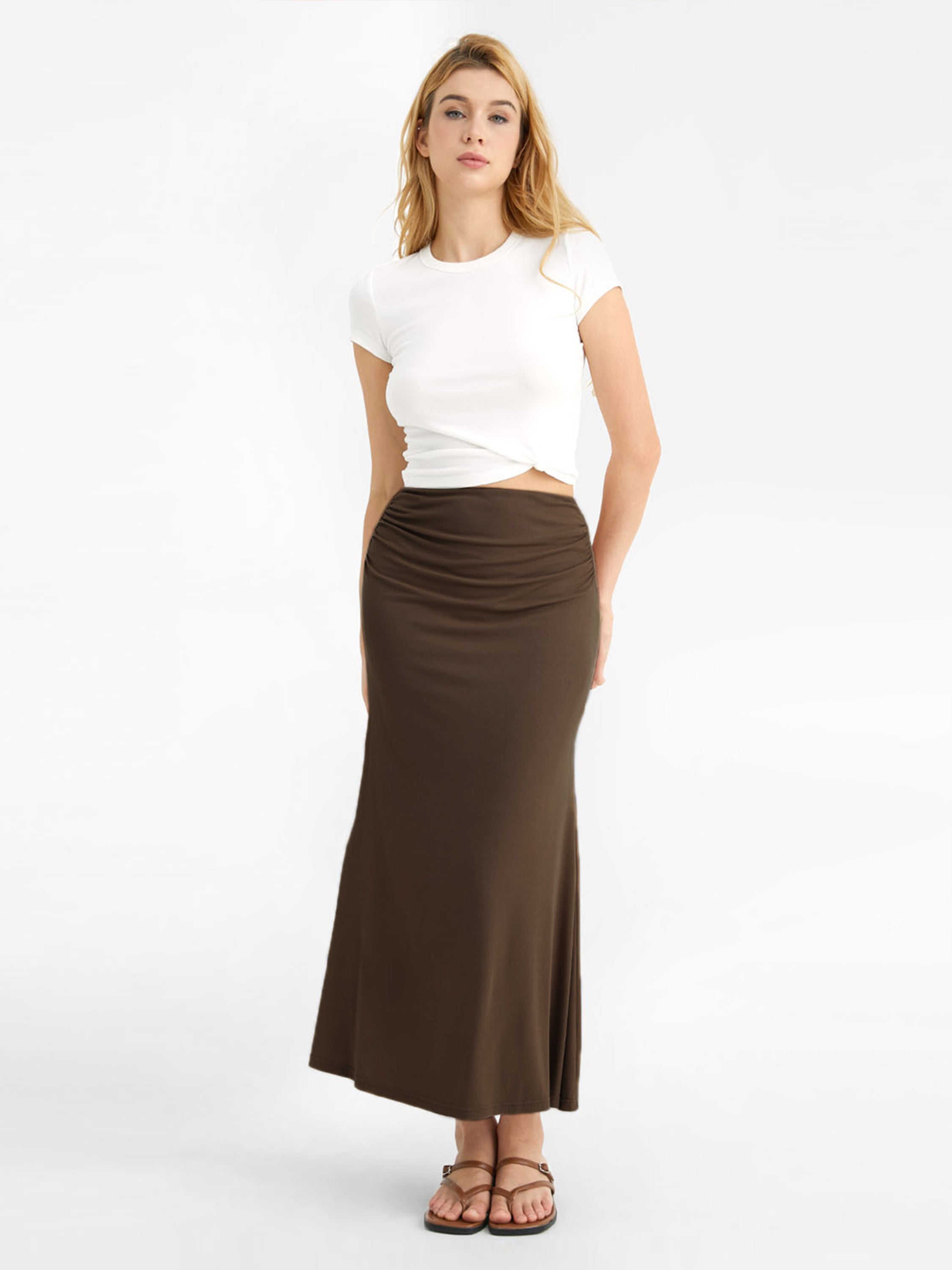 Ogl Eco-SkinKiss® Ruched Side Mermaid Maxi Skirt