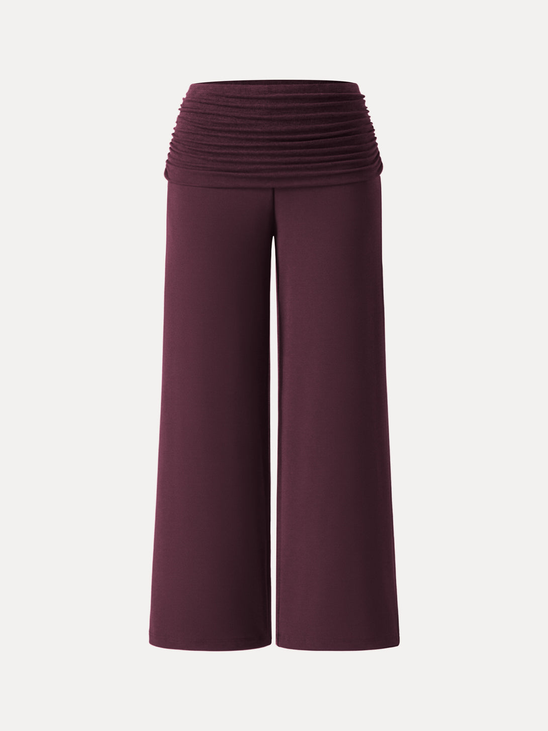 Non-Itchy Wool Blend Drapey Wide Leg Pull-on Pants with Pockets Ruby Berry XS