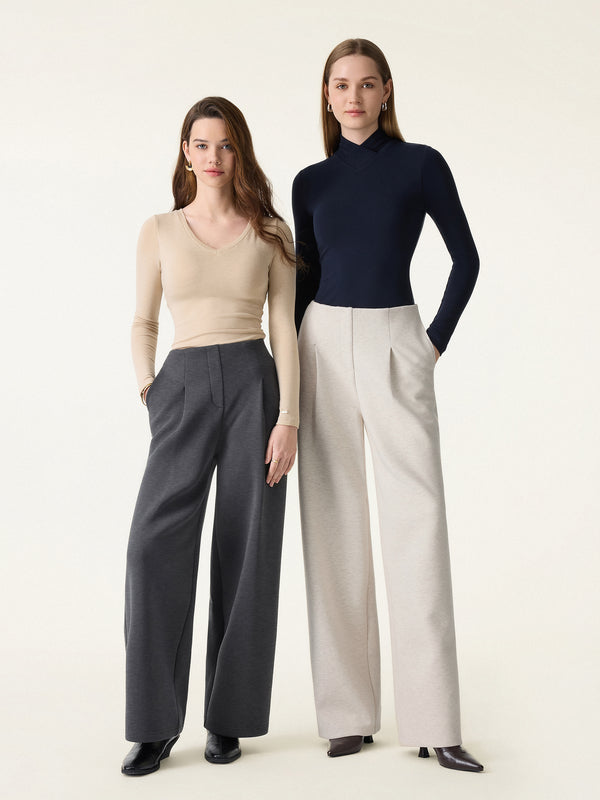Tummy-Control Mid Rise Straight Leg Pull-on Pants