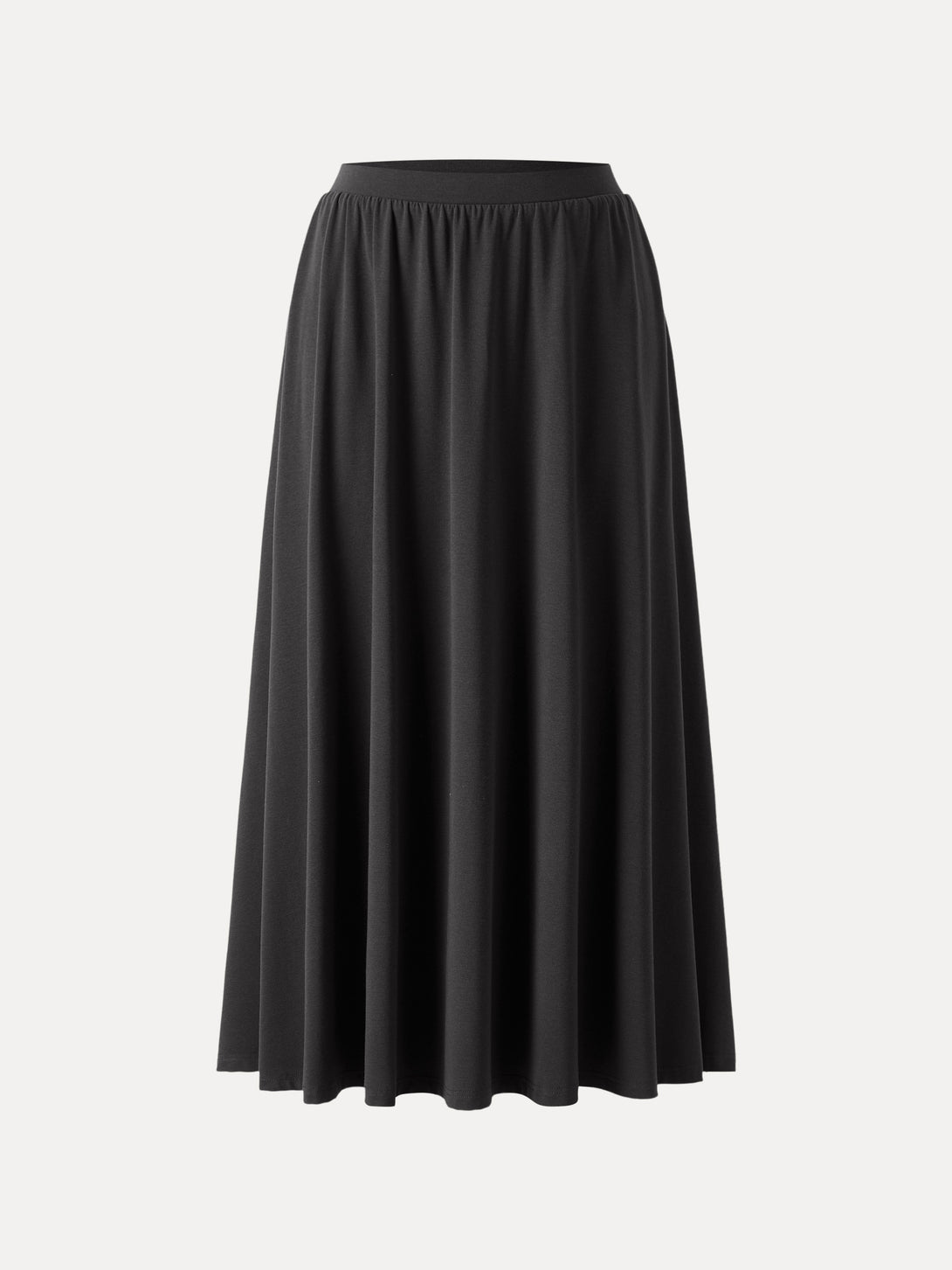 Stretch Cotton Maxi Umbrella Skirt with Pockets
