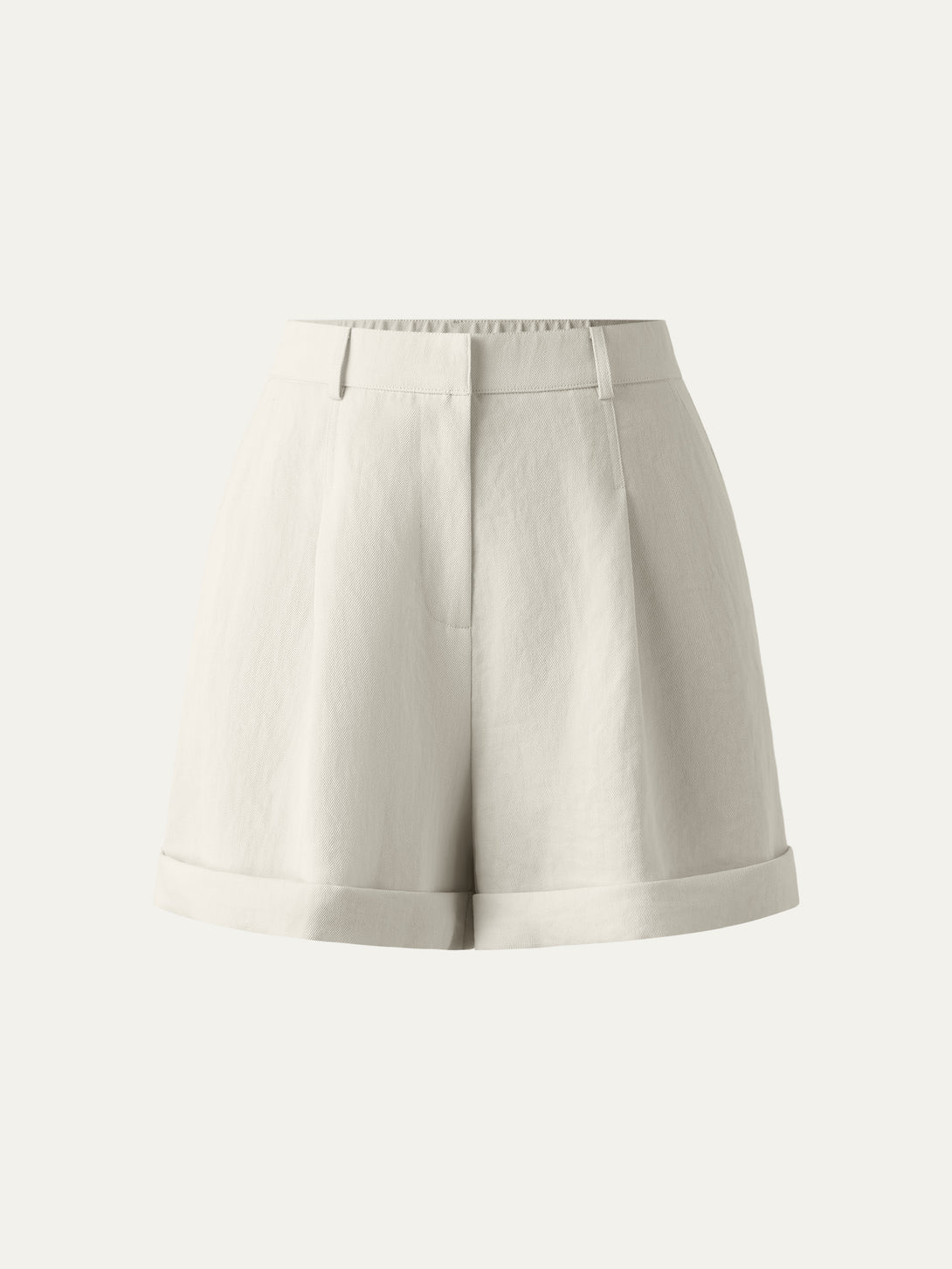 Wrinkle-resistant High Rise Cuffed Linen Shorts
