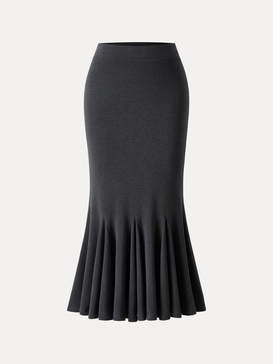 Brushed Inside Mermaid Flare Pull-On Midi Skirt