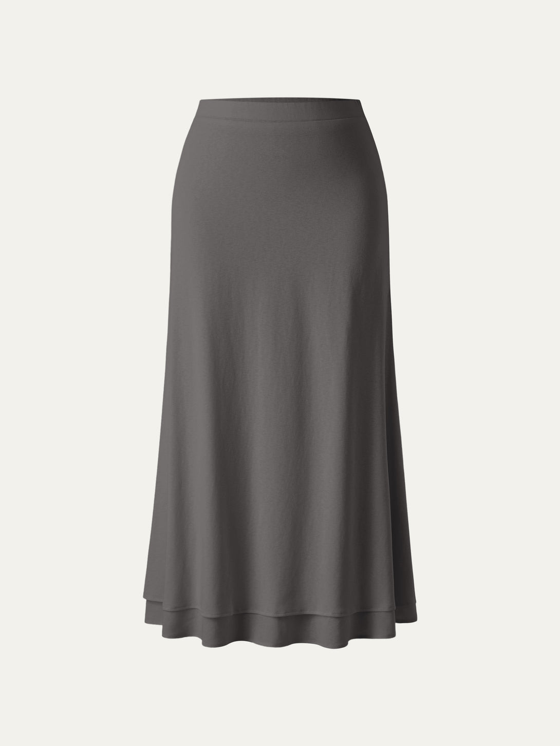 Flowy Cotton-linen Midi Flared Skirt French Mole XS