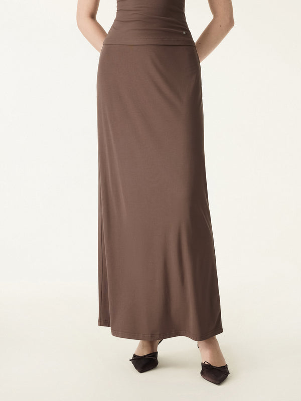 SkinKiss Ultra-Soft H-Line Maxi Skirt