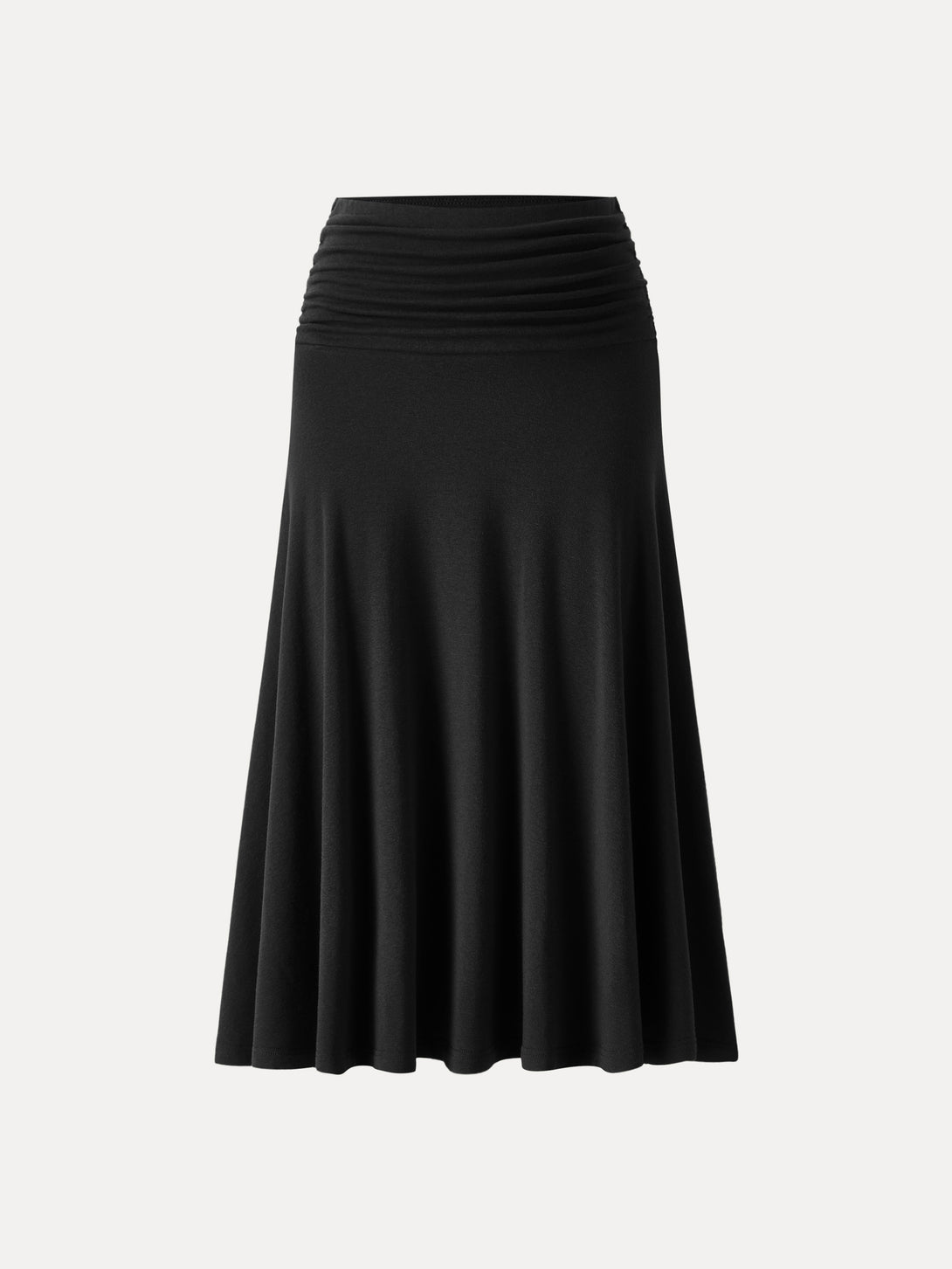ProWarm Ruched Waist Circle Flared Midi Skirt Black XS