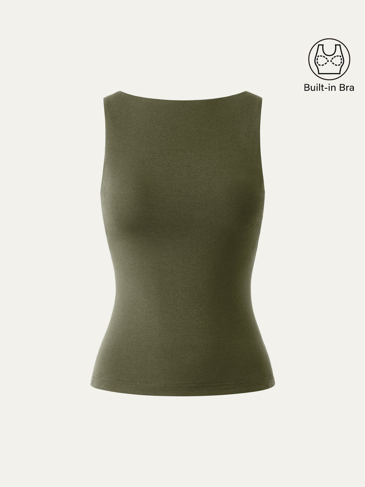 Boatneck New Airy Brami Tank Olive XS