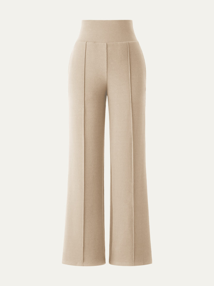 white wide waistband pintuck pants