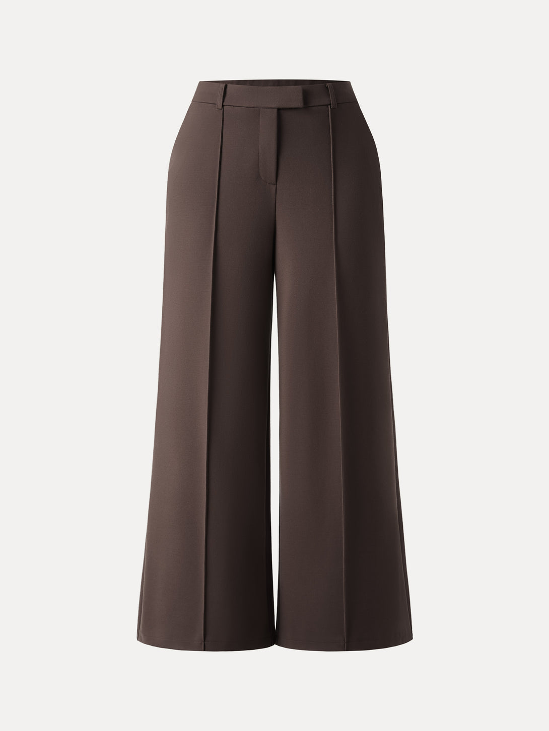 Everyday Mid Rise Wide Leg Trousers with Pockets Petite Wood