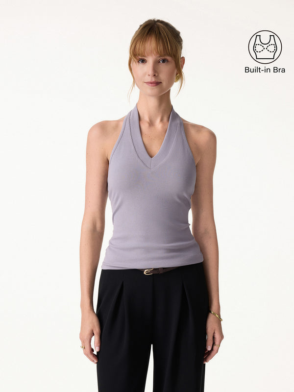 Halter Dress Built in Bra OGLmove Halter Dress Built in Bra OGLmove