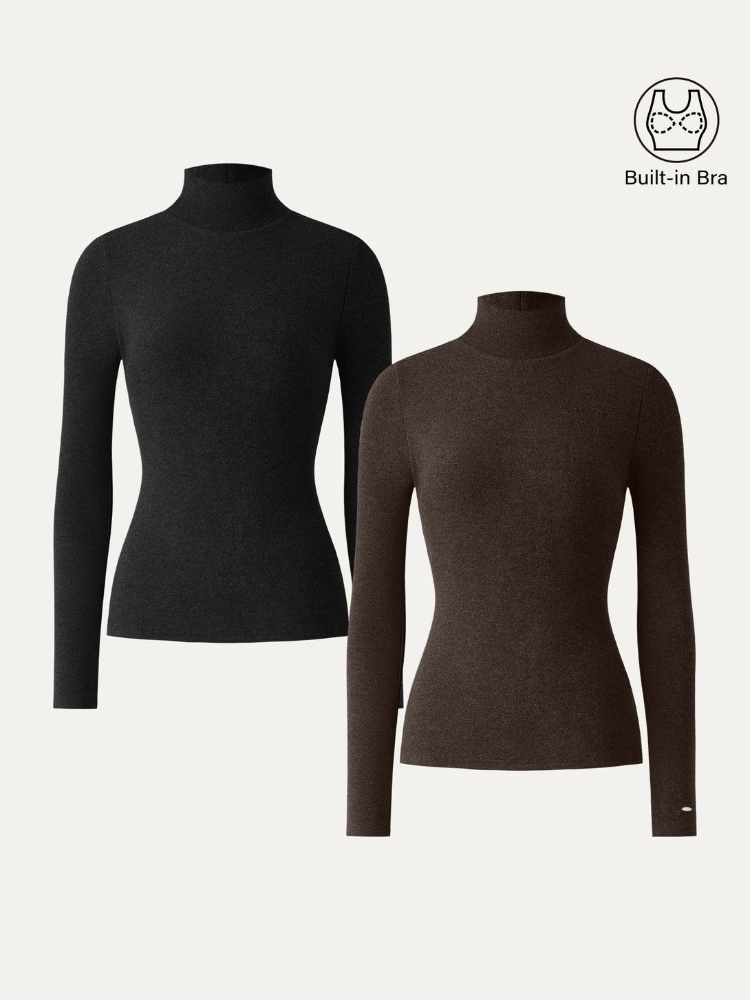 2Pcs Set MaxWarm Turtleneck Long Sleeve Brami