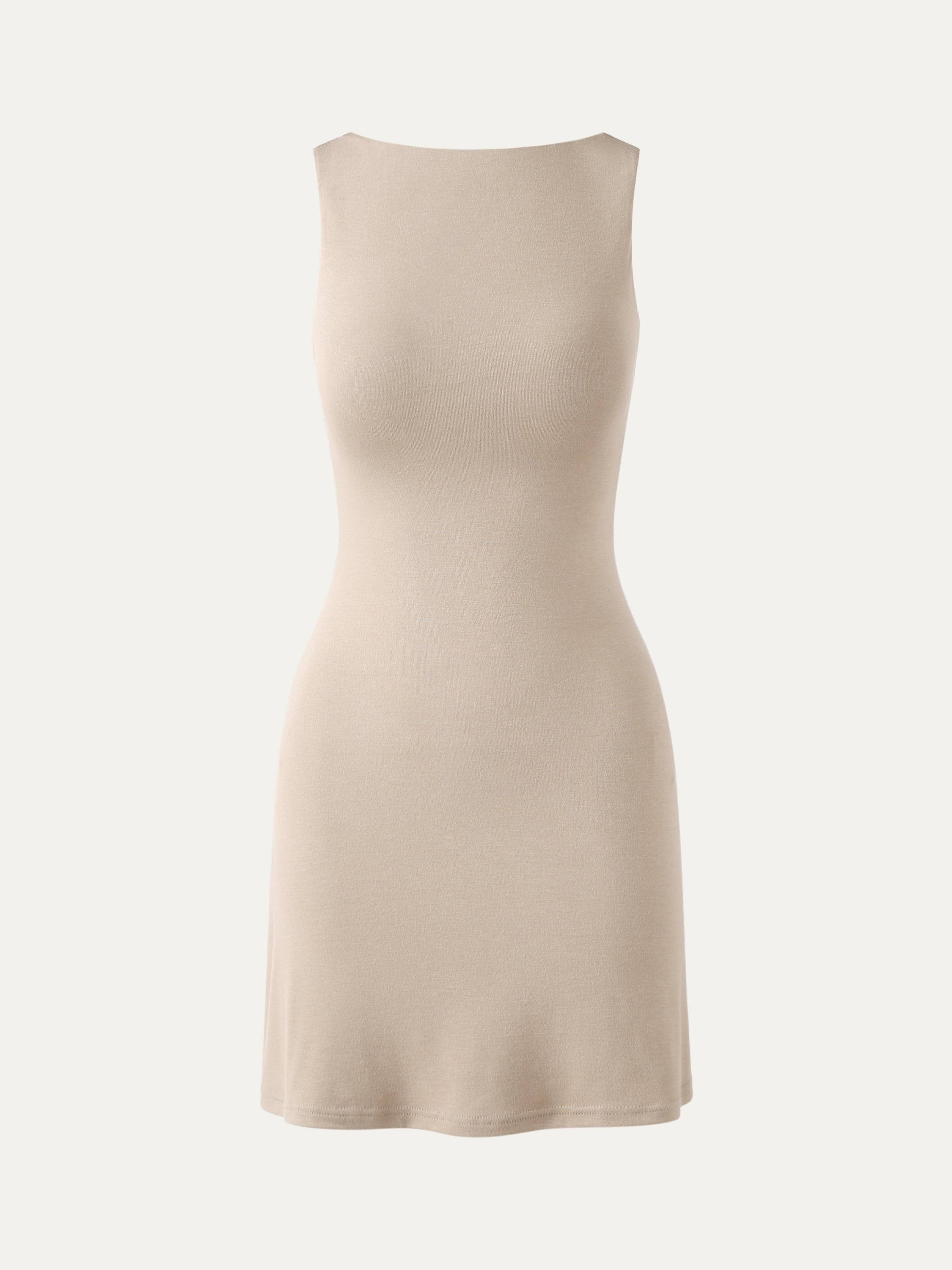 Eco-SkinKiss® Open Back Brami Mini Dress - Olive Oil