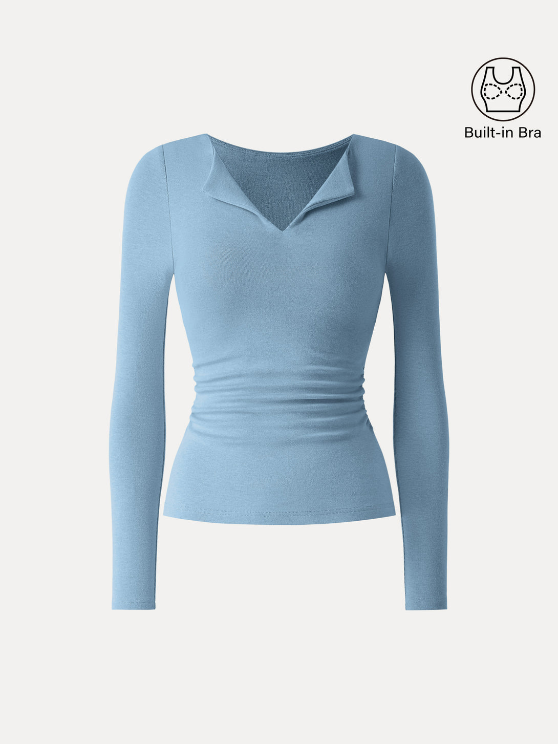 Flapped V-neck Side Ruched Brami Dusk Blue XS