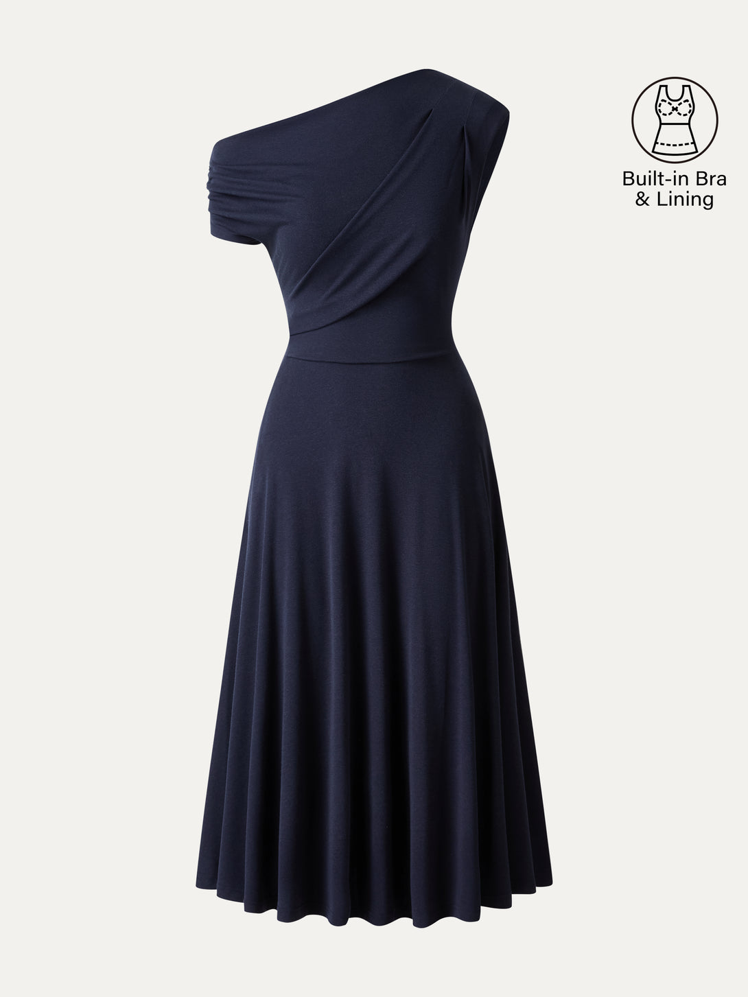 Casual Going Out Regular Fit Deep Water/S Midi Dresses Fitted Sleeves Short Sleeves Asymmetrical Shoulder Women Dresses OGLmove