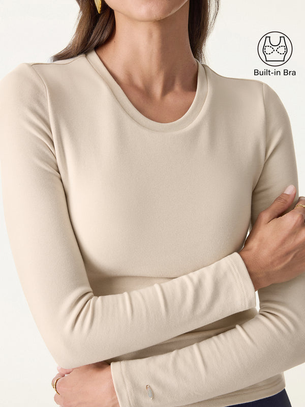 Crewneck Long Sleeve Brami Top