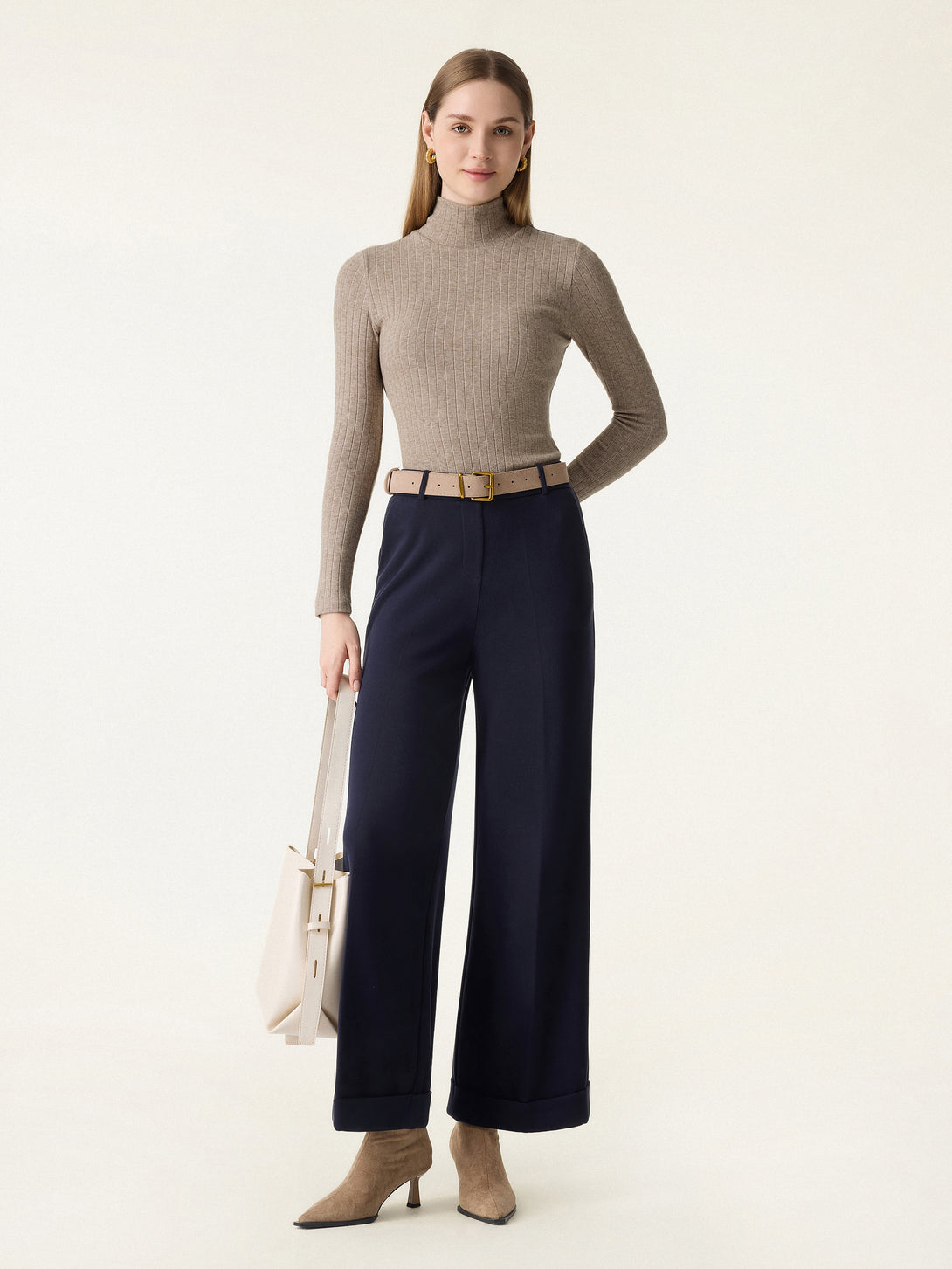 Turtleneck Wide Ribbed Long Sleeve Brami