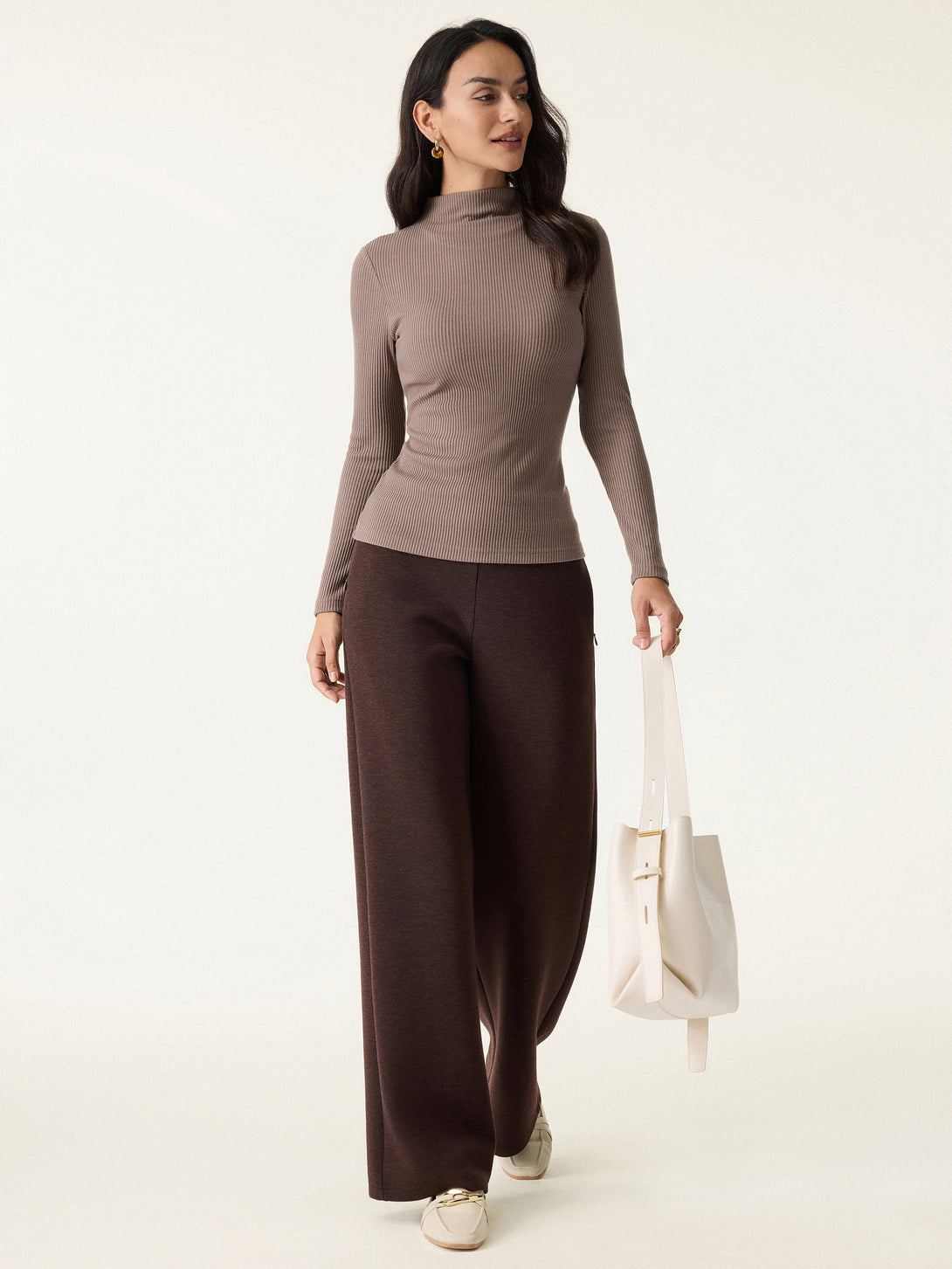 Ribbed Mockneck Long Sleeve Brami