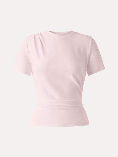 OGLmove Cotton Viscose Round Neck Tucked Summer Tee