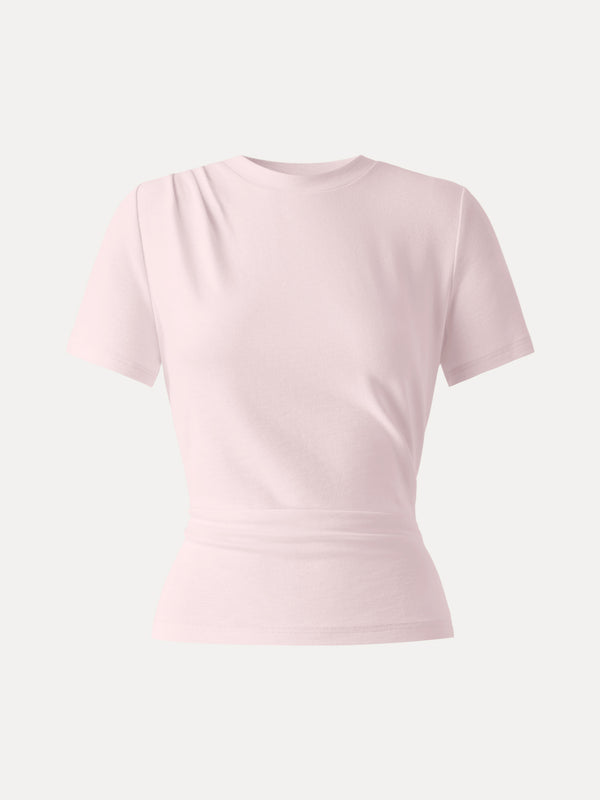 OGLmove Cotton Viscose Round Neck Tucked Summer Tee