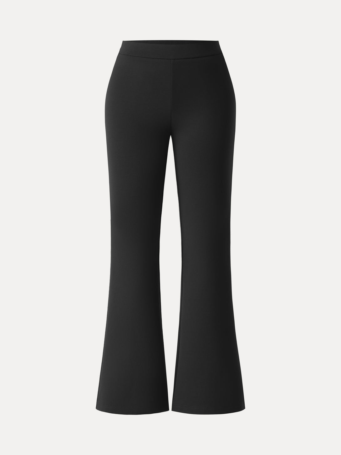 Slimming Ponte High Rise Pull-on Flared Pants Petite Black