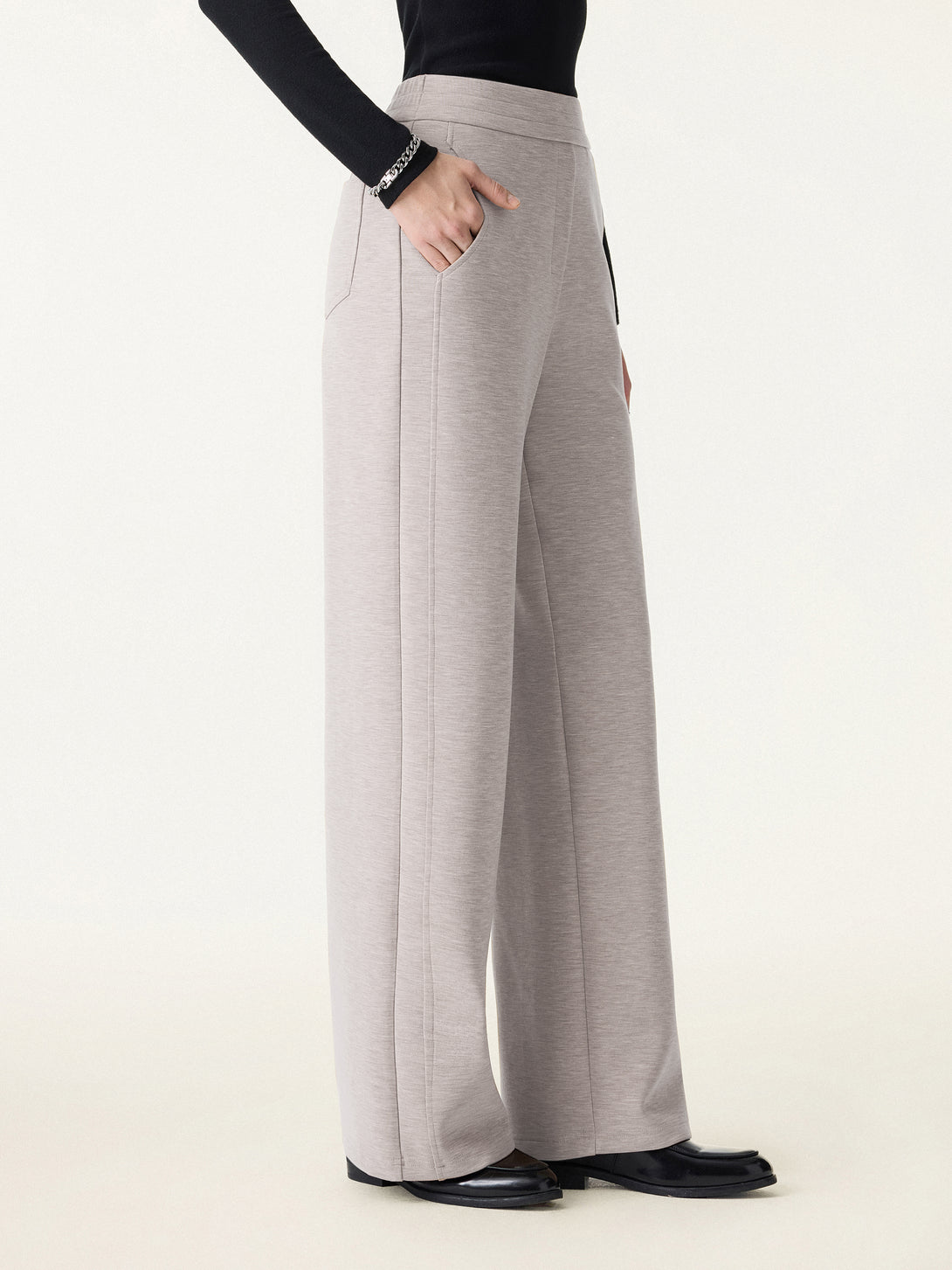Cozy Warm Mid Rise Straight Leg Pants with Pockets