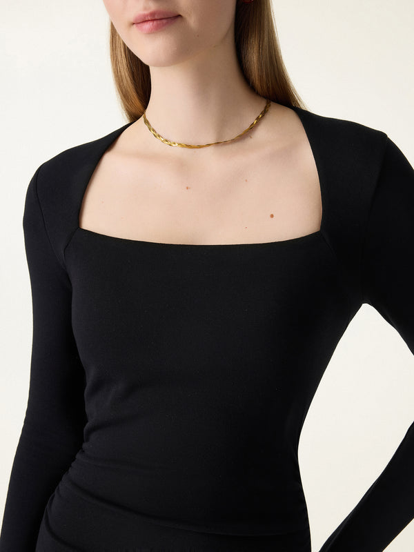 ProWarm Angular Square Neck Fit-and-Flare Midi Brami Dress