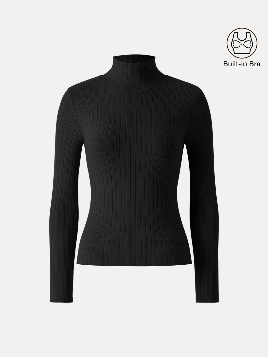 Turtleneck Wide Ribbed Long Sleeve Brami