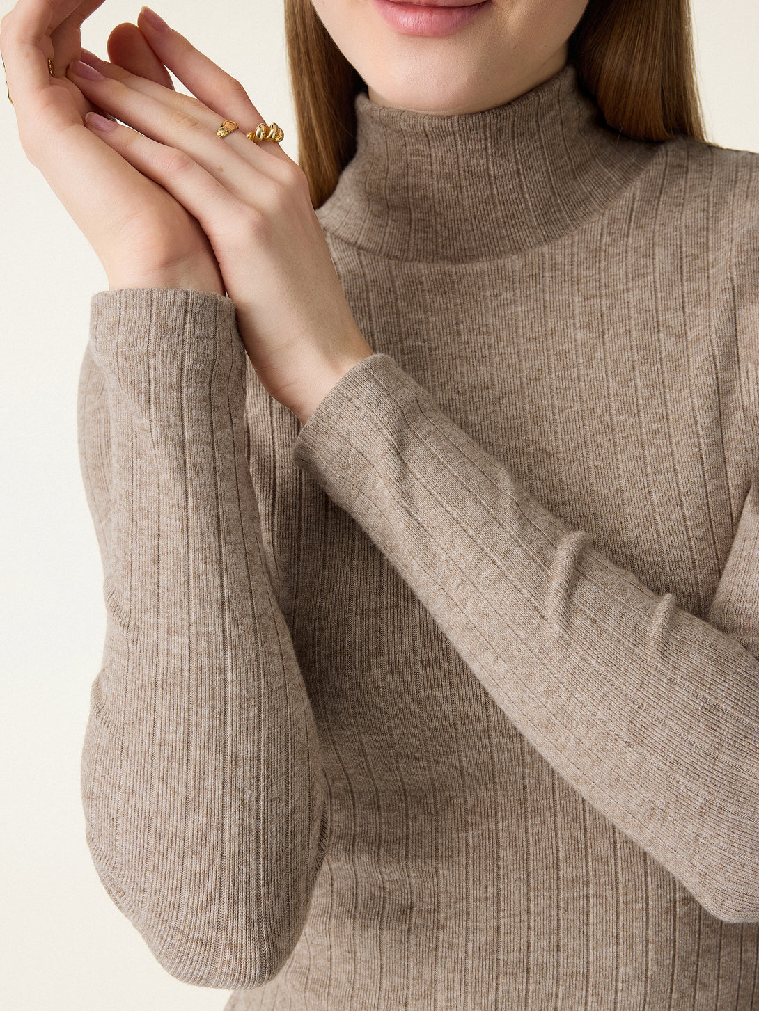 Turtleneck Wide Ribbed Long Sleeve Brami