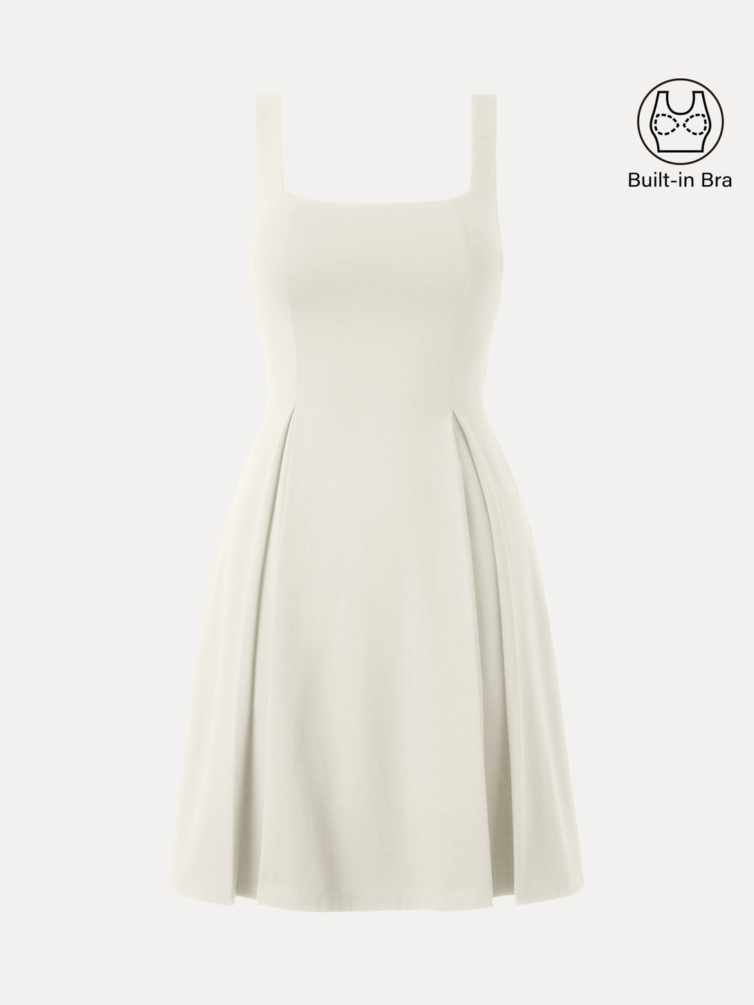 Square Neck Fit-and-flare Mini Brami Dress Milk Cream XS