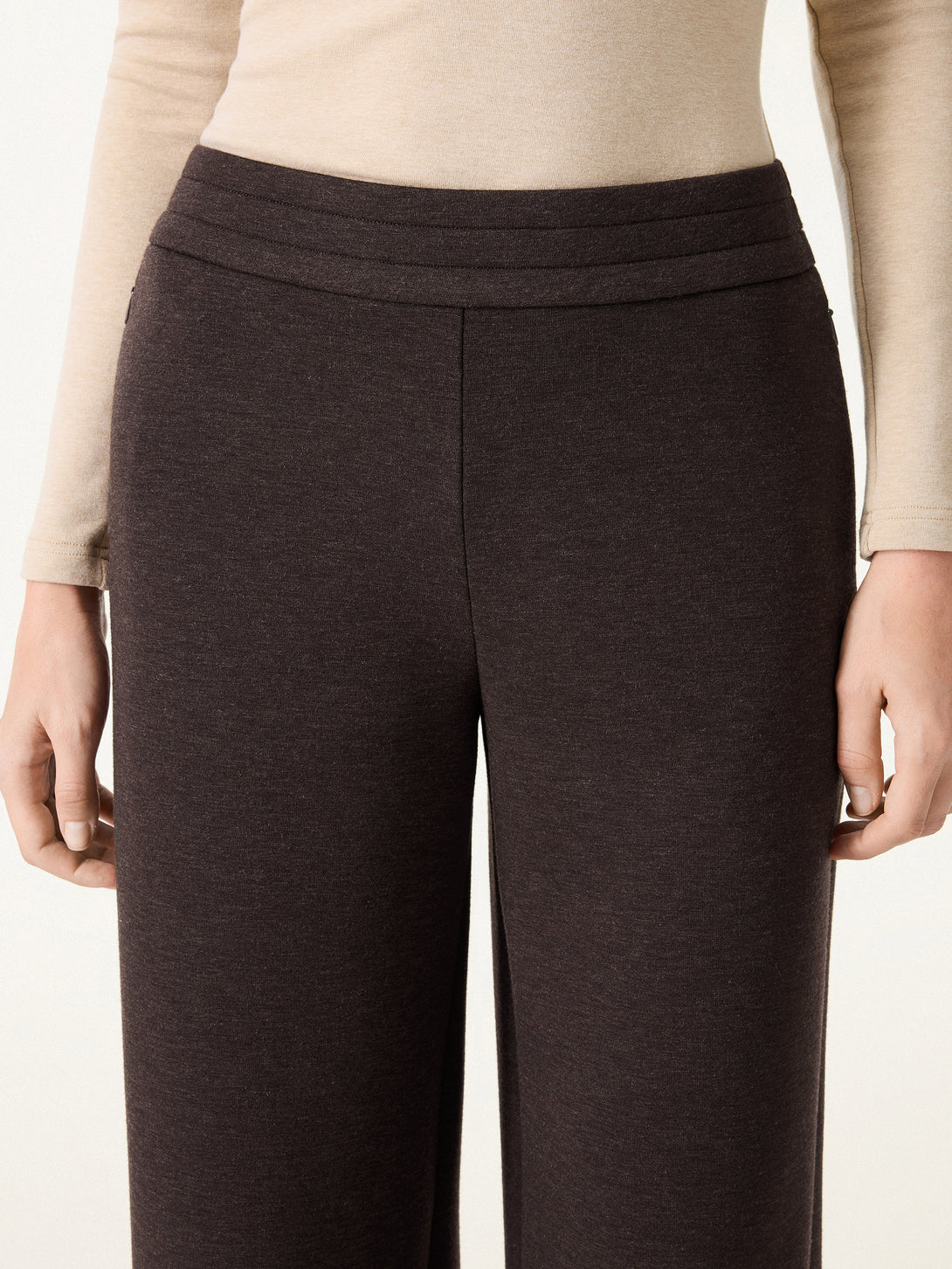 Cozy Warm High Rise Straight Leg Pull-on Pants with Pockets