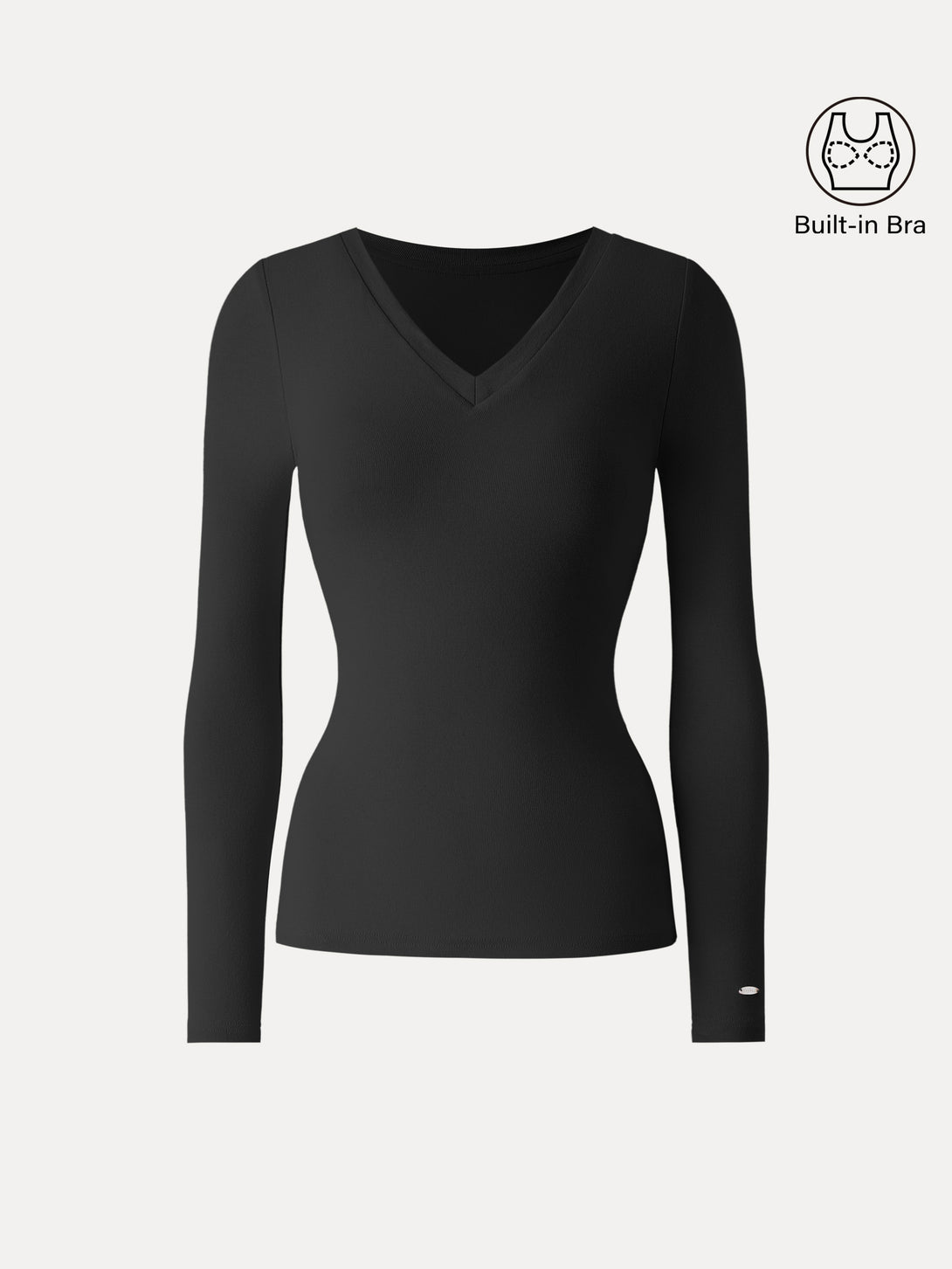 V-Neck Long Sleeve Brami Black XS