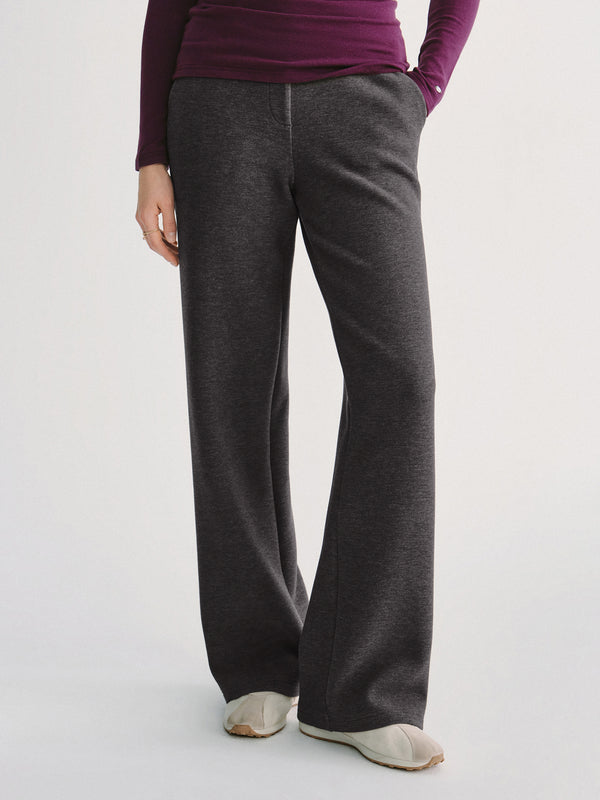 OGLmove FuzzLuxe Mid-Rise Straight-Leg Pants with Pockets Regular Heather Shadow Grey