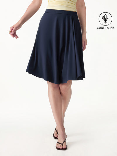 OGLmove CoolTouch Ponte Circle Skirt with Pockets Midnight Navy XS