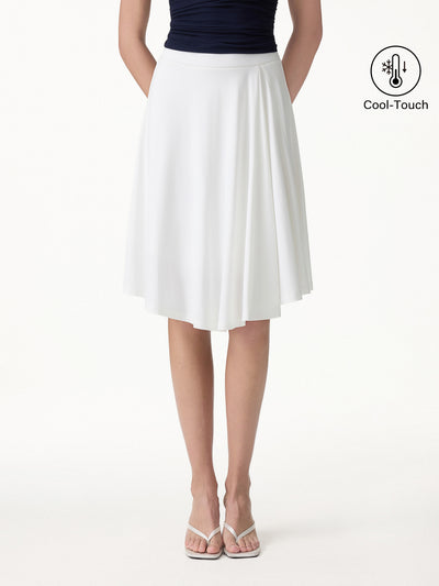OGLmove CoolTouch Ponte Midi Circle Skirt White XS