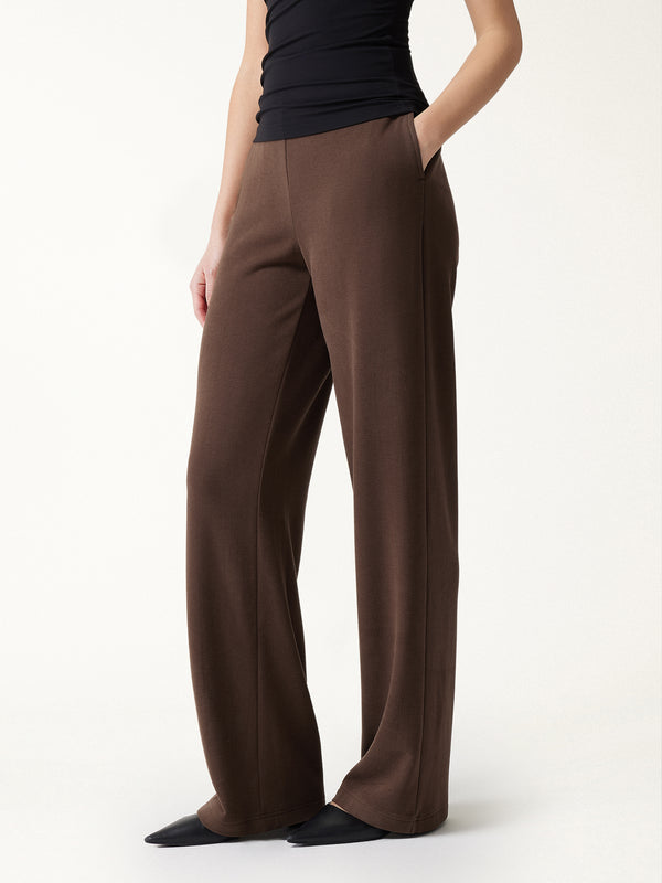 OGLmove MaxWarm High-Rise Wide-Leg Pants with Pockets Walnut Brown XXS