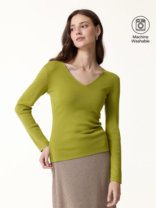 The Everyday V-Neck Merino-Blend Sweater