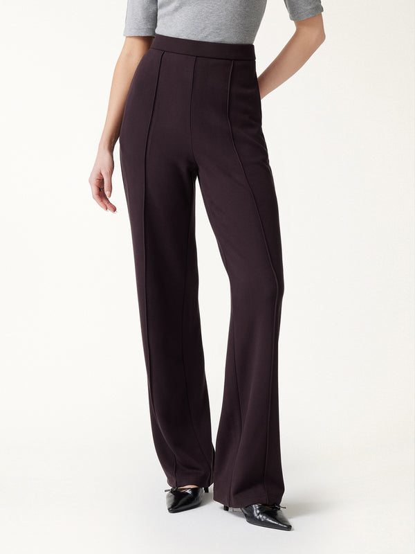 OGLmove GingerWarm Mid-Rise Straight-Leg Pintuck Pants with Pockets Regular Purple Gloam