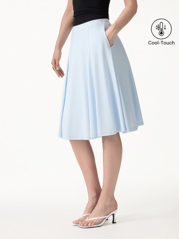 OGLmove CoolTouch Midi Circle Flare Skirt with Pockets Blue Air XS
