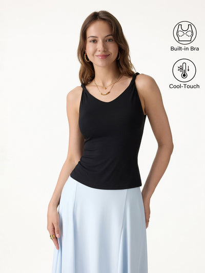 OGLmove CoolTouch Twisted Strap V-Neck Bra Tank Black XS